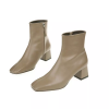 Fashion New Style Thick Heel Square Toe Short Boots Women's Daily Casual Soft Leather Luxury Comfortable High Heel Boots