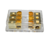 3x4Ga In 3x8Ga Out AGU Fuse Holder Gold Plated