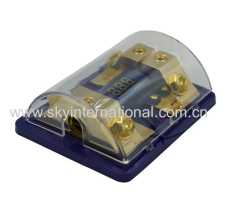 ANL Fuse Holder 0 or 4GA in 4 or 8Ga Out Gold Plated