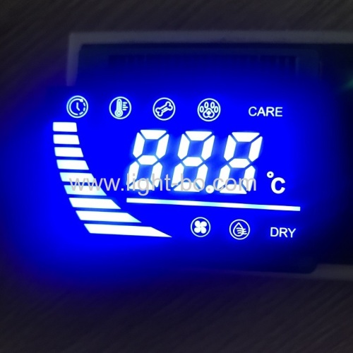 Customized Ultra Blue 3-Digit 7 Segment LED Display common cathode for PET DRYER