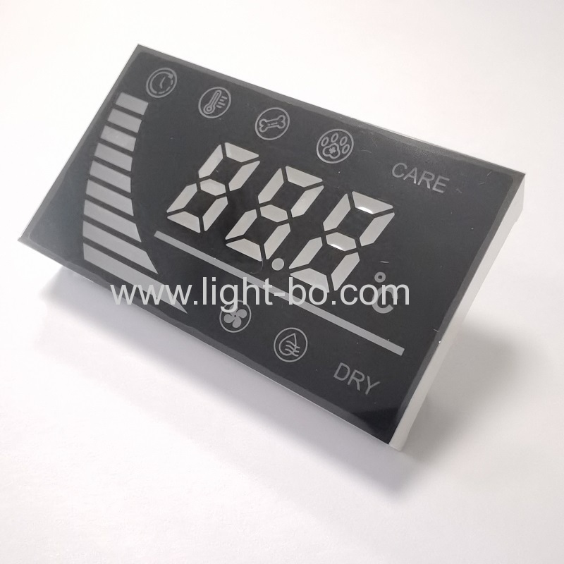 Customized Ultra Blue 3-Digit 7 Segment LED Display common cathode for PET DRYER