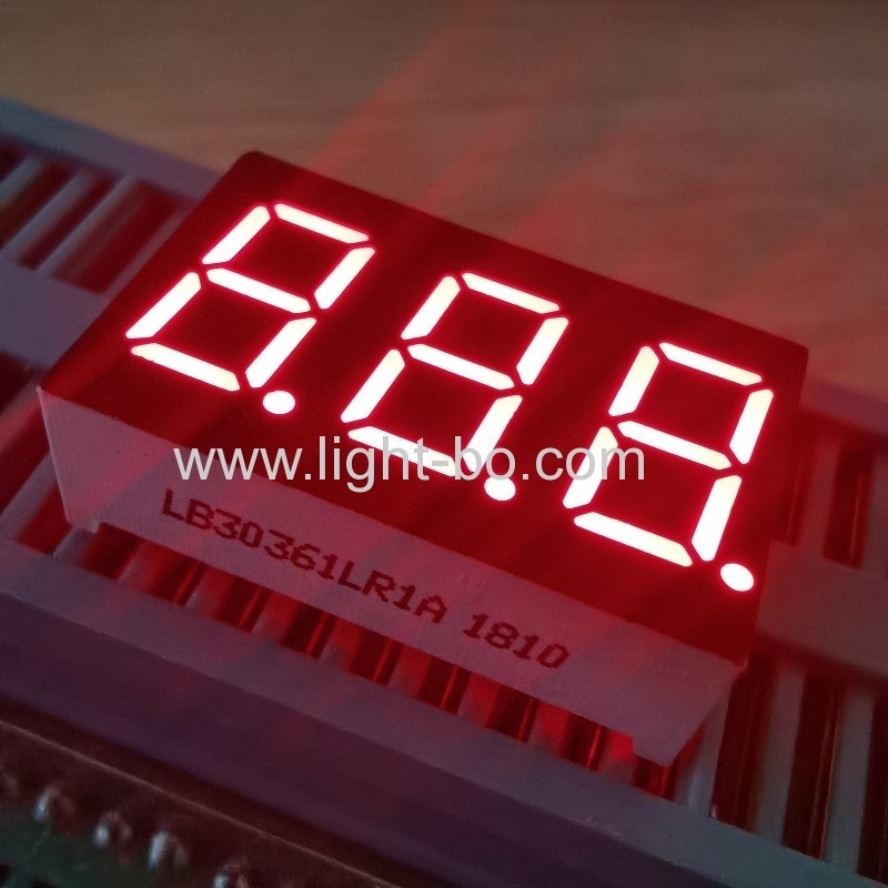 Common cathode Three Digit 9.2mm (0.36") 7 Segment LED Display super bright red for digital indicator