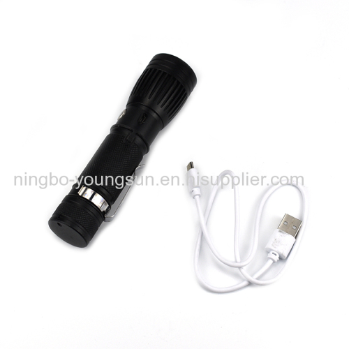 Aluminum Powerful Small Flashlight 4 Modes Mini USB LED Torch