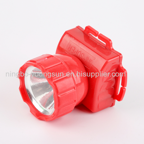 Red Plastic Outdoor 3AA LED Headlamp