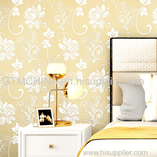 Luxury Flower Wallpaper Living Room Non-Woven Wall Paper Plain Home Decoration Wallcovering