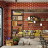 Modern red brick vinyl pvc wallpapers /wallcovering for restaurant living room home decoration