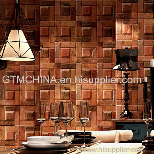 4d wall panels vinyl wallpaper wood panel effect pvc wallcovering