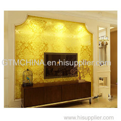 Luxury gold foil damask foil pvc chunky glitter wallpapers wallcovering