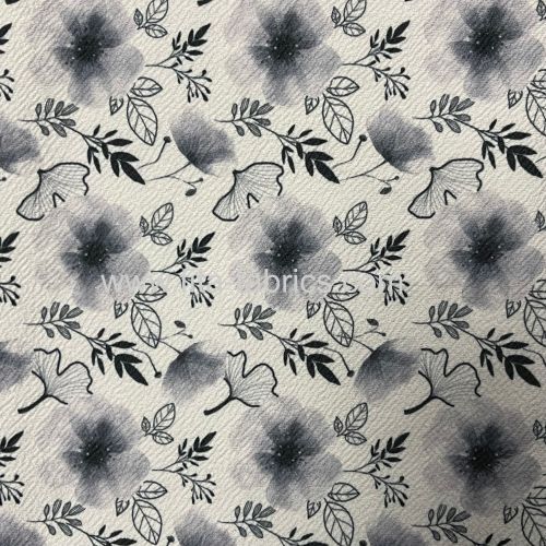 100% polyester bubble crepe print fabric