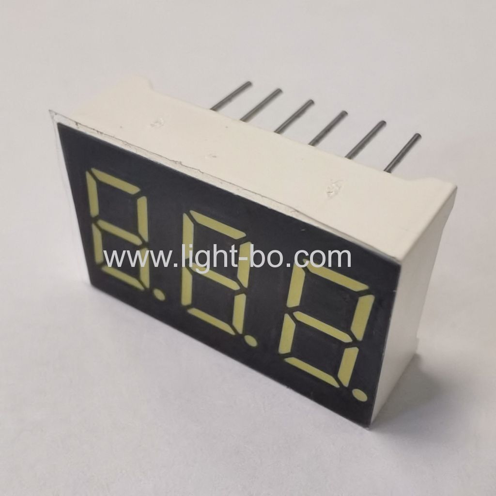 3 digit 0.36 inch (9.2mm) common cathode ultra bright white 7 segment led display