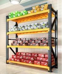 Long span shelving rack of heavy duty and medium duty of steel panel rack