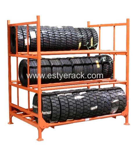heavy duty stackable metal storage and display truck tire racks