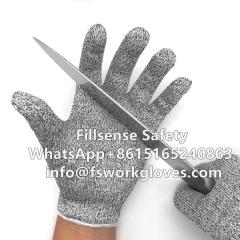 Anti Cut Cut Resistant Level 5 Food grade HPPE anti cut gloves kitchen