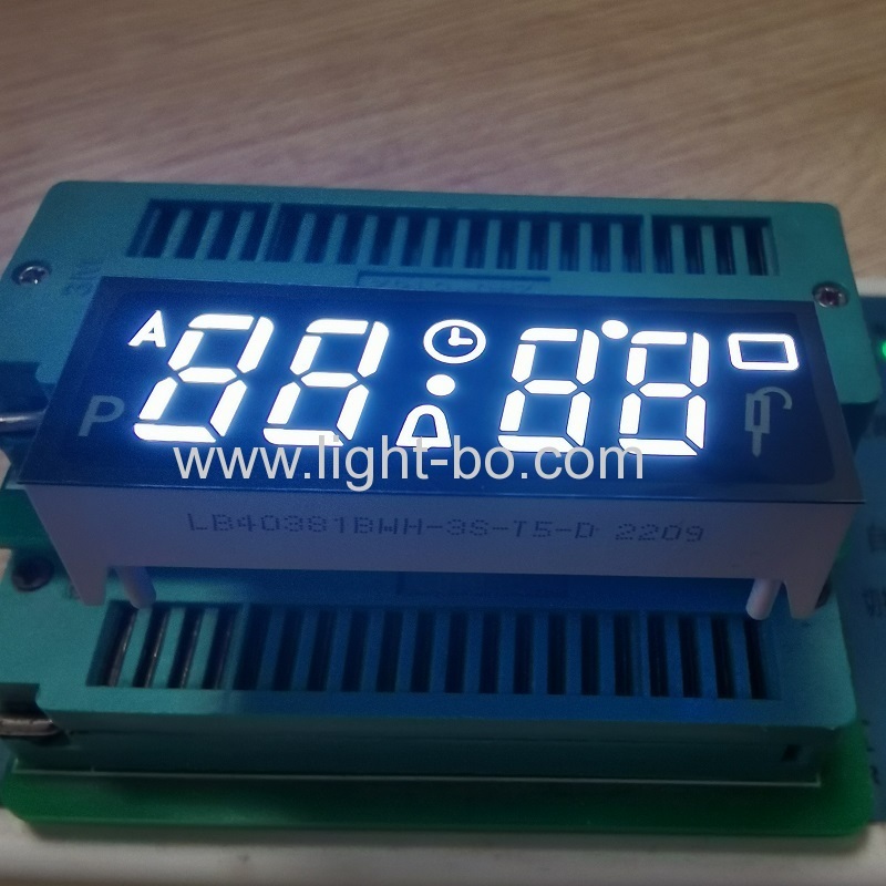 Customized Ultra white 7 Segment LED Display 4 Digit Common Anode for Digital Oven Timer Control