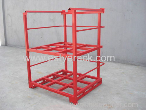 Heavy duty metal foldable warehouse storage pallet portable stacking rack