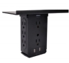 3 wall outlet shelf surge protector and 2 usb BLACK