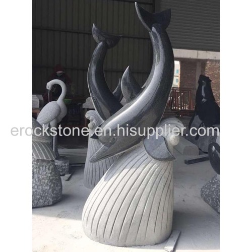 stone garden statue granite dolphin carving