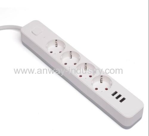 3 Outlet Multi Plug Socket 16A 250VAC With Child Protection