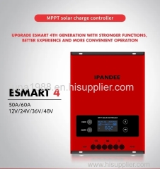 Ipandee New Mppt Solar Charger Regulator E smart 4 Series 12V 24V 36V 48V 50A 60A Mppt Charge Controller 48V