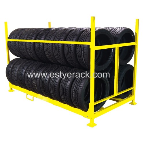 OEM warehouse storage stacking movable tube metal steel folding tire stillage