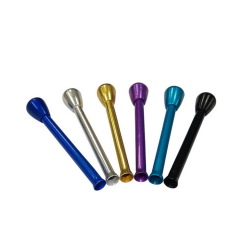 Mini Colourful Aluminum One Hitter Smoking Snorter Metal Snuff Pipe for Tobacco
