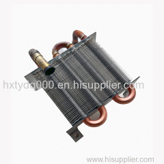 Finned hydrophilic foil evaporator for copper tube condenser of oxygen generator