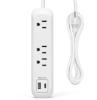 US 3 AC outlets with USB 1A1C surge protection extension power socket plug