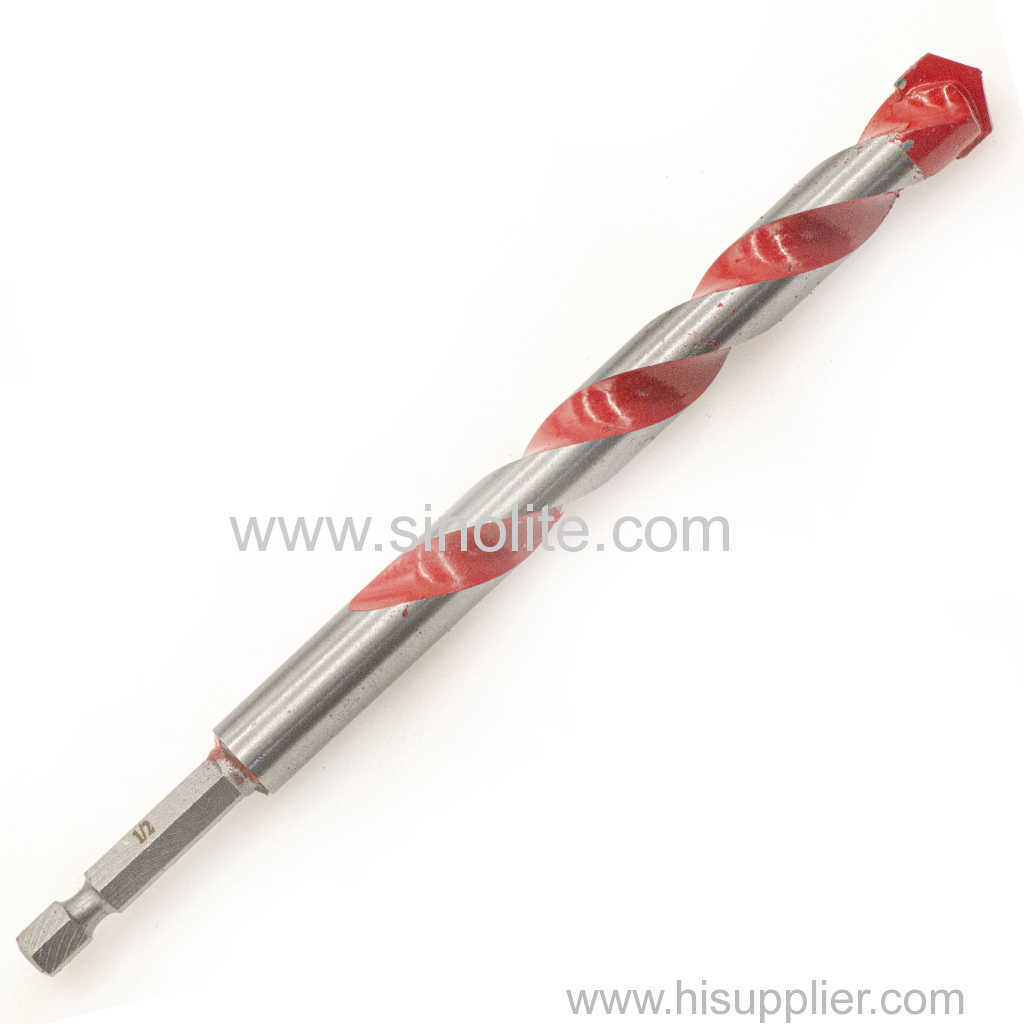 Hex shank Multi-purpose Drill Bit Red Fluted