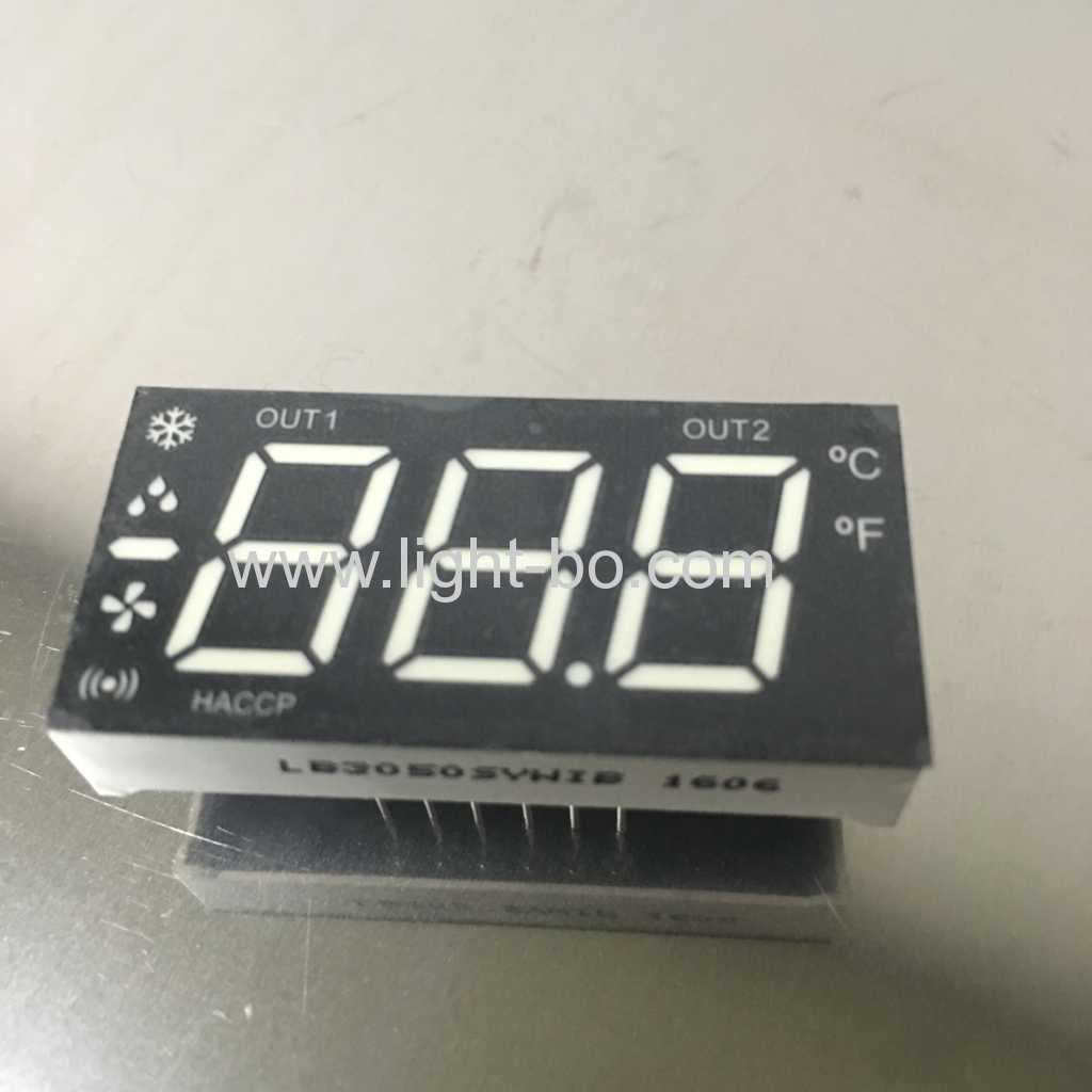 3Digit 12.7mm common cathode white 7 Segment led display for refrigerator control
