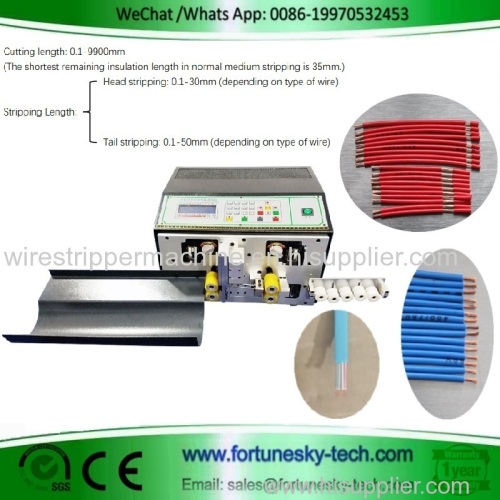 Automatic wire cutting and stripping machine with shortest insulation length for AWG16 to AWG32 wires