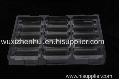 PET clear plastic blister trays for battery recyclable packaging stock customized containers 