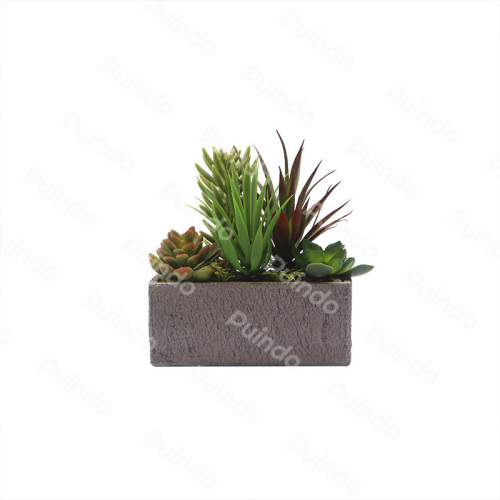 Puindo Green Artificial Decoration Potted Plant with Succulents flowers