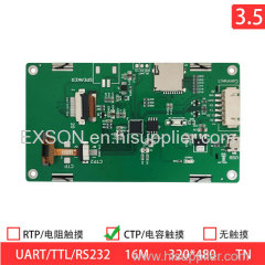 3.5 Inch 320x480 HVGA 6PIN UART TN 220nits TFT LCD Display Module