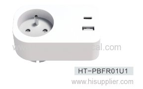 France type Adaptor with USB 1A1C