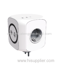 France Type Three Outlets Adaptor With Wireless Charger