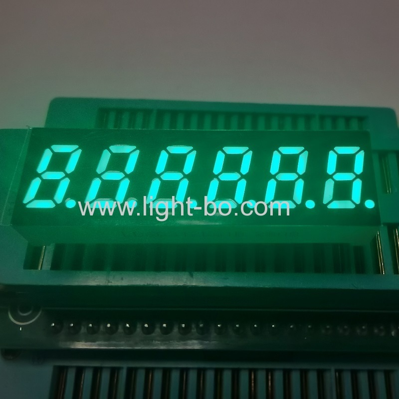 Pure Green 8mm 6 Digit 7 Segment LED Display common cathode for Instrument Panel