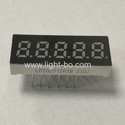 Super bright red small size 5 Digit 7 Segment LED Display Common Anode for Instrument Panel