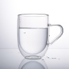 Customized Borosilicate Double Wall Glass Cups Glass Mug for Coffee Tea Hot Cold Drinks with Handle