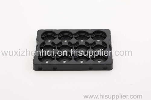 recyclable PET black plastic blister trays for auto parts vaccum forming punch blister packaging trays