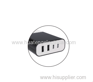 France Type Power Strip 4 Outlets Wide Spaced Socket With USB