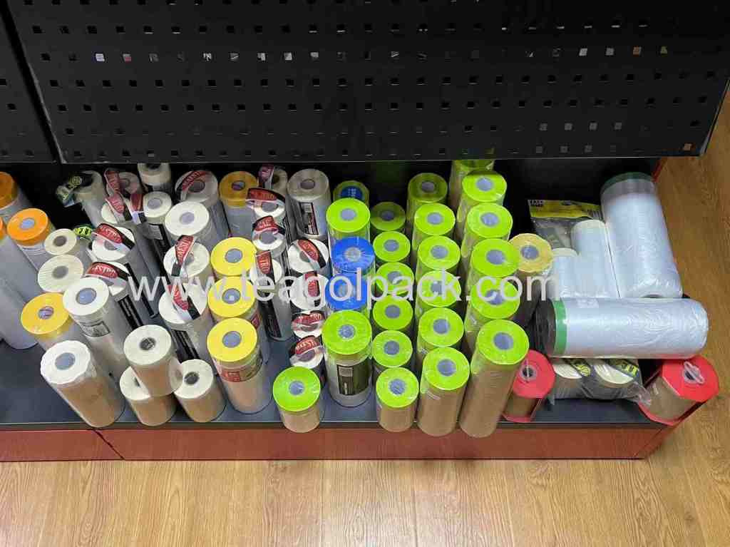 Masking Film W/Crepe Paper Tape/Washi Paper Tape/Cloth Duct Tape...