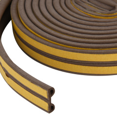 P-Profile 5.5mmx9mm Self-Adhesive Rubber Foam Seal Strip 6M(3Mx2rolls)L Brown; P Section Draught Excluder 6M Brown