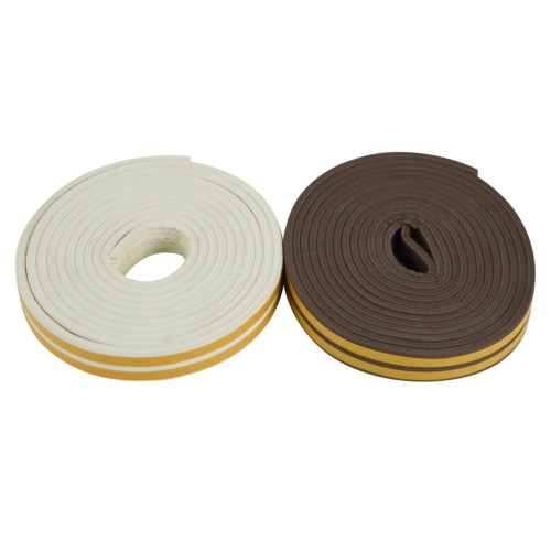 D-Shape 14mmx12mm Self-Adhesive Rubber Foam Seal Strip Tape 6M(3mx2rolls)