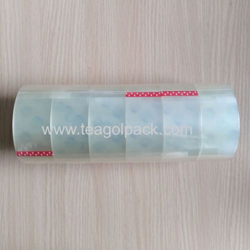 50mmx66M 6PK Carton Sealing Packing Tape 40mic(440175A) Transparent Clear