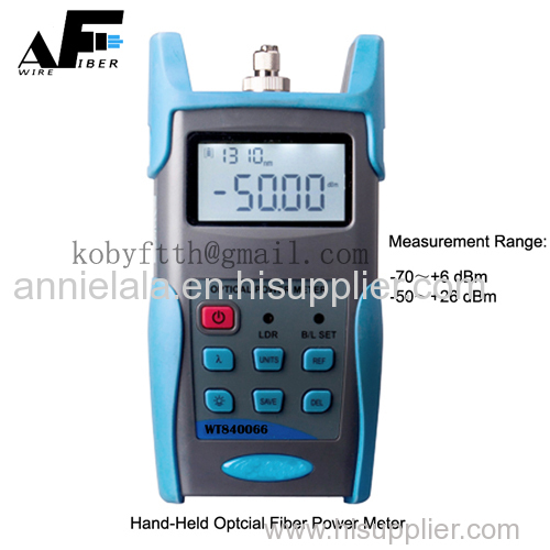 Awire Optical Fiber hand-held power meter 50+26dBm SC FC ST interchangerable Fiber light source and PON meter for FTTH