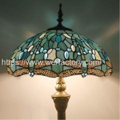 WERFACTORY Tiffany Floor led Lamp Sea Blue Stained Glass Reading lighting lamp