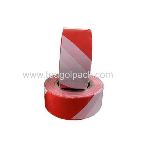 50mmx100M PE Warning Tape Red/White(11852F)Non-Adhesive