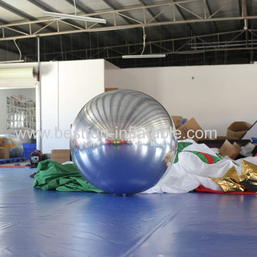 large inflatable ball with mirrored or reflective surfaces typically used for parties and dance events