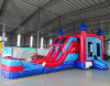 Marble Blue Red Bouncing castle 7 in 1 inflatable combo for sale