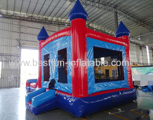 Marble Blue Red Bouncing castle 7 in 1 inflatable combo for sale